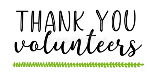 thank you volunteers